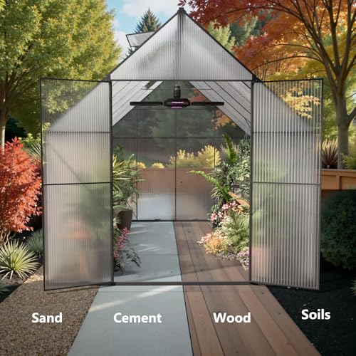 8x10 FT Greenhouse for Outdoors, Heavy-Duty Polycarbonate Greenhouse - size: 8X10 FT