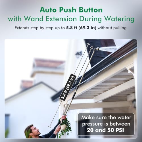 RESTMO Extra Long All Metal Telescoping Watering Wand, 40-70” Garden Wand - size: Extra Long Wand