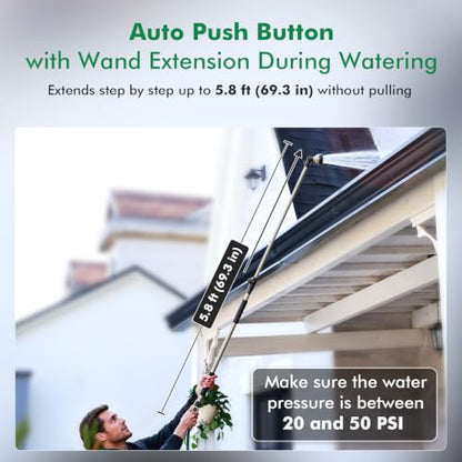 RESTMO Extra Long All Metal Telescoping Watering Wand, 40-70” Garden Wand - size: Extra Long Wand