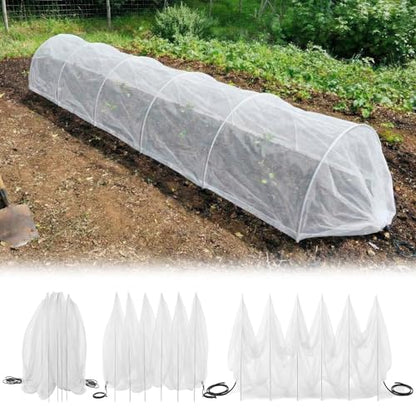 2 Pcs 18 x 118 inch Mesh Garden Greenhouse Tunnel Netting Protection Netting Pest Barrier Vegetable Plant Ultra Fine Mesh Cover Fruit Flowers Row Cover for Raised Beds Garden Greenhouse