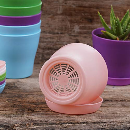 TDHDIKE 10 Pcs Plastic Planters Indoor Flower Plant Pots (5color) - color: 5color 25
