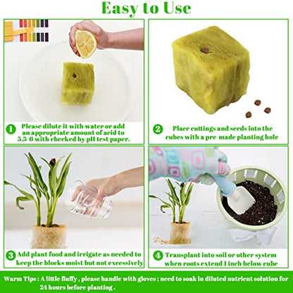 Legigo 1 Inch Rockwool Cubes Seed Starter Plugs for Hydroponics, 100 Plugs - color: 2 Sheet, size: 1" Plugs