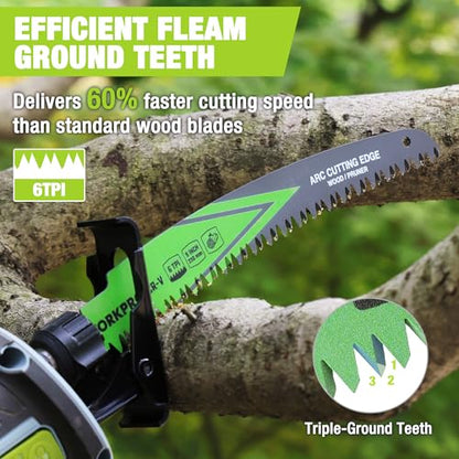 WORKPRO 9-Inch Arc Edge Reciprocating Saw Blades, 6TPI for Pruning, 3 Pack - size: 9 Inch