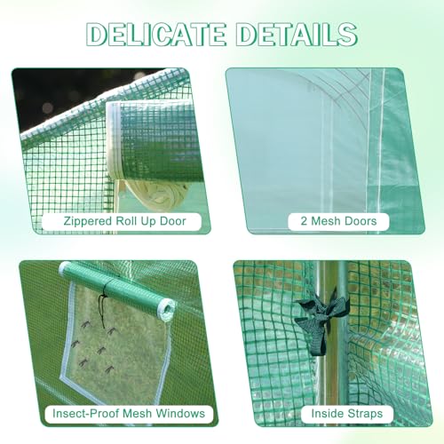 Aoodor 20'X10'X7' Greenhouse Replacement Cover - size: 20'X10'X7'