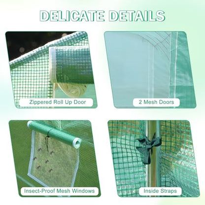 Aoodor 20'X10'X7' Greenhouse Replacement Cover - size: 20'X10'X7'