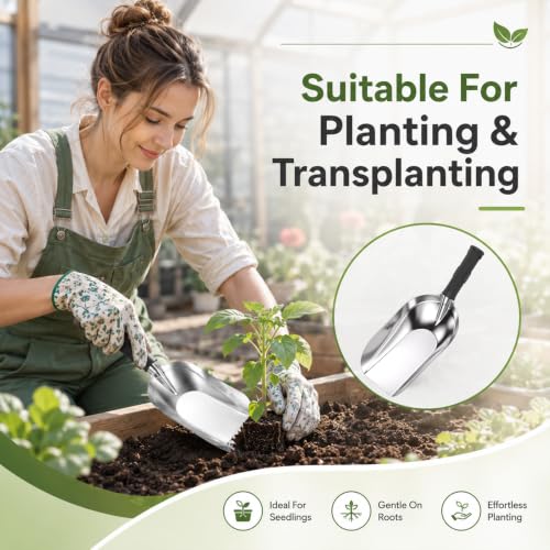 Fibrace Small Shovels for Gardening Transplanter Trowel Soil Scoop