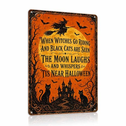 Halloween Poem Metal Art Sign When Witches Go Riding Wall Decor - color: 04A