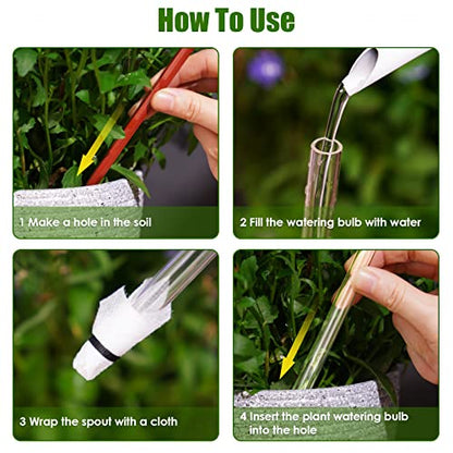 Tomorotec Glass Plant Self Watering Globes 2-Pack Pearl Luster Iridescent