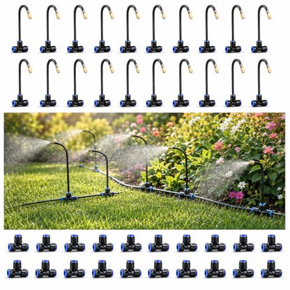 Drip Irrigation Nozzles 20 Pack, 8 Inch Adjustable Sprayers for 1/4 Tubing - size: 20