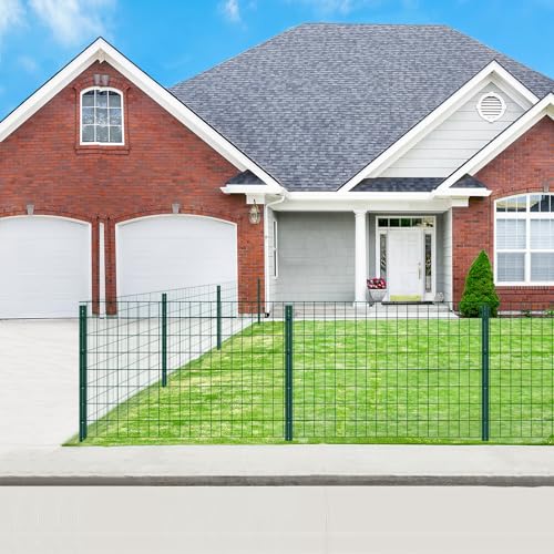 Green Metal Fence Post 3 feet, T Post for Garden Fence Wire Mesh, 8-Pack - color: Green, size: 3 FT- 8 PACK-GREEN