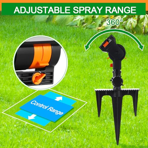 Reallnaive 2 Pcs 2 Pcs Oscillating Sprinkler, Three Pin Base