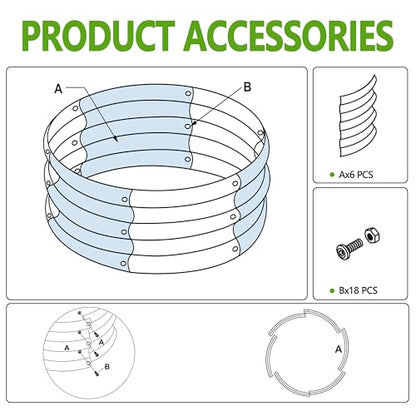 2PCS 4x4x1ft Galvanized Raised Garden Bed Kit,Round Garden Bed Outdoor Planter Box for Vegetables,Flowers,Herbs,Easy Assembly,Silver - size: 4x4x1(2PCS)