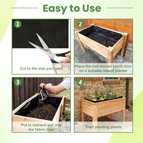 Raised Garden Bed Liner,Fabric Planter Liner for Vegetable Gardening