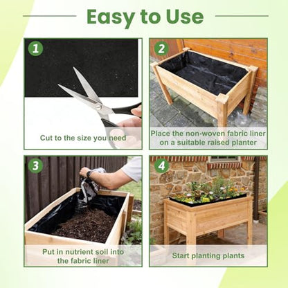 Raised Garden Bed Liner,Fabric Planter Liner for Vegetable Gardening