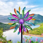 Rainbow Petal 360° Metal Wind Spinners Outdoor, 56.7" H - color: Rainbow