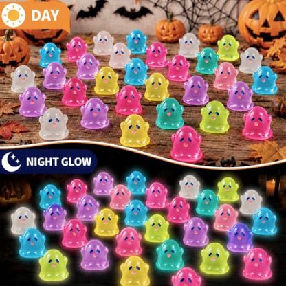 108 Pcs Halloween Luminous Mini Resin Ghost Figurines - color: Halloween-108pc