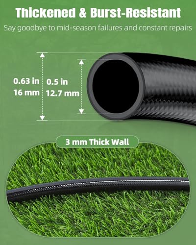 Pawfly 25 ft 1/2 Inch Drip Irrigation Tubing Main Tube, 1/2 Irrigation Tubing for Garden Irrigation System, Flexible PVC Main Line with 5 Barbed Locked Drip Irrigation Parts, 1/2" Drip Irrigation - size: 25 FT 1/2" Main Tubing with 5 Connectors