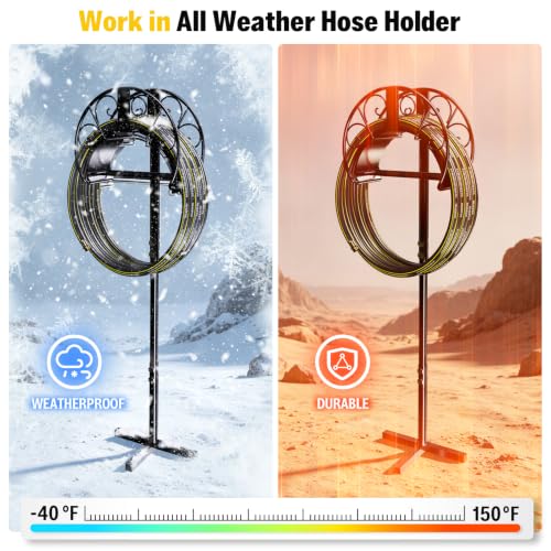 Garden Hose Holder with 50ft Kink Free Water Hose Kit