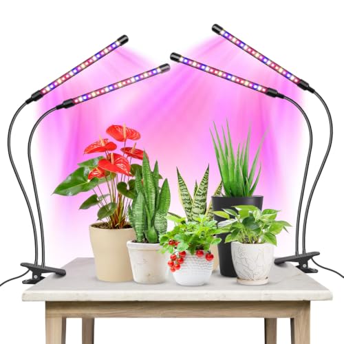 Wolezek Clip on Grow Lights for Indoor Plants, Red Blue Full Spectrum - color: Red/Blue-2-Head