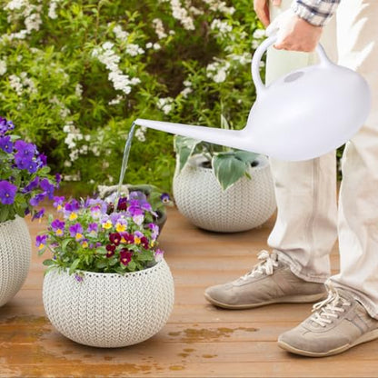 ZXJ Small Plastic Watering Can - 1/4 Gallon - for Home Plant Garden - White - color: White