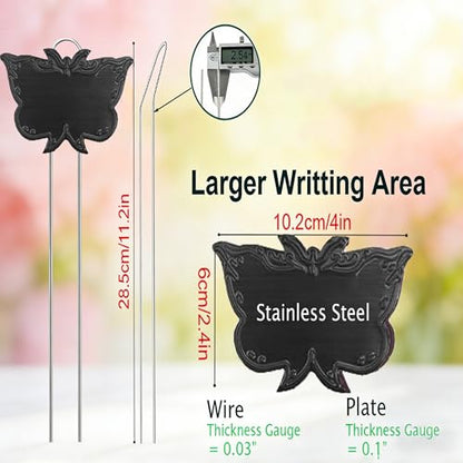 Metal Plant Labels for Outdoor Garden Waterproof 11-Inch 30 Pack - color: Black 30-pack