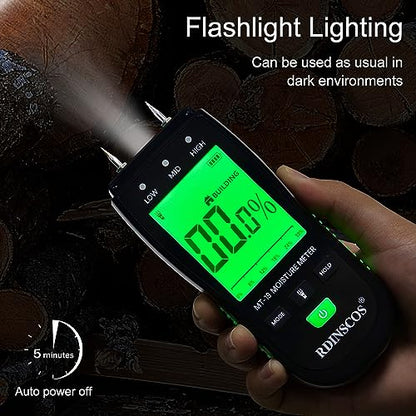 RDINSCOS Wood Moisture Meter for Firewood, Softwood, Hardwood - color: Black