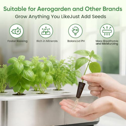 Hydroponic Pods Kit, Compatible with AeroGarden, 241Pcs - size: 240pcs-120Grow Sponges, 120Labels & 1 Tweezers