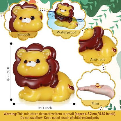 Threehoney 50 Pcs Mini Resin Animal, Miniature Figurines Bulk, Lion - style: Lion Style