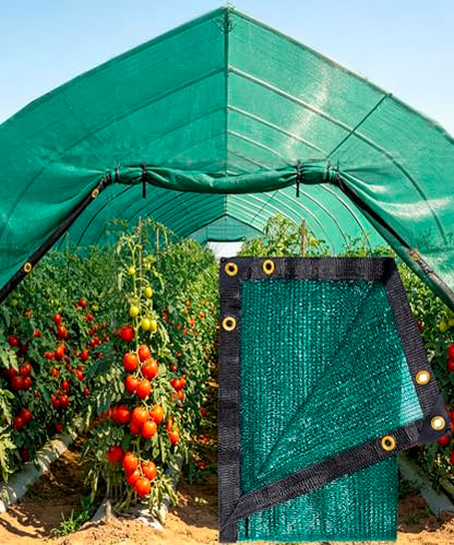 E.share 40% Green Shade Cloth, 12ft x 8ft Sun Shade Netting with Grommets - size: 40%-12 FT x 8 FT