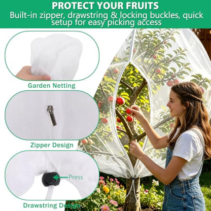 Bird Netting for Garden Protection, 2 Pack 5.9Ft x 3.93Ft Garden Netting - size: 2 Pack 5.9Ft x 3.93Ft