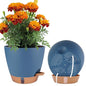 2 Pack 8 inch Plant Pots, Plastic Self Watering Planters - color: Navy Blue, size: 8 inch