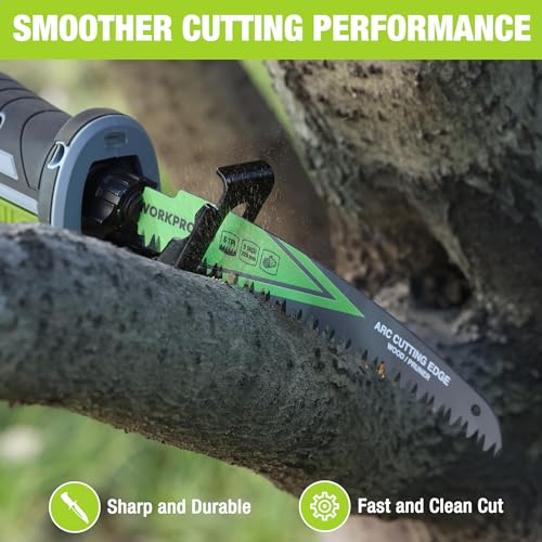 WORKPRO 9-Inch Arc Edge Reciprocating Saw Blades, 6TPI for Pruning, 3 Pack - size: 9 Inch