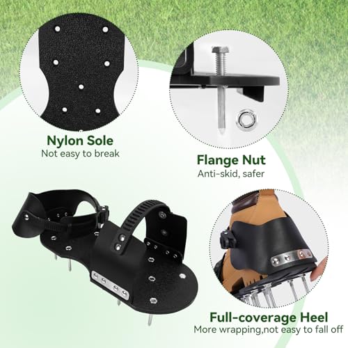 HFH Lawn Aerator Shoes with 1-3/4" Spikes, Wrench & Ratchet Buckles
