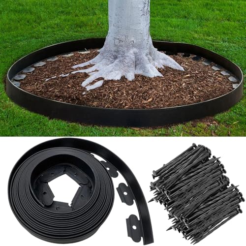 Landscape Edging Border 120FT, 4IN Tall Plastic Garden Edging - color: Black, size: 4IN x 120FT
