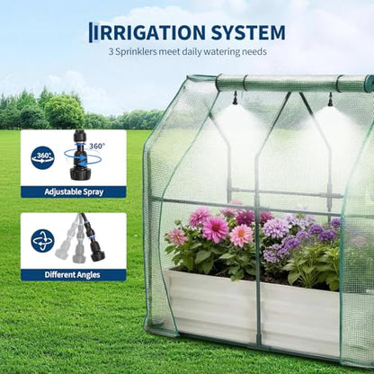 Garvee 4x2x1 FT Raised Garden Bed with PE Cover & Self-Watering System - color: Beige W/ Pe Cover, size: 4x2x1 ft