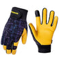 Kids Genuine Leather Work Gloves Age 2-12, Touchscreen, Reflective - color: Black, size: Large (10-12 Years Old)