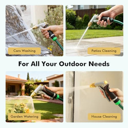 RESTMO Metal Water Hose Nozzle, High Pressure Garden Sprayer, Brown - color: Brown