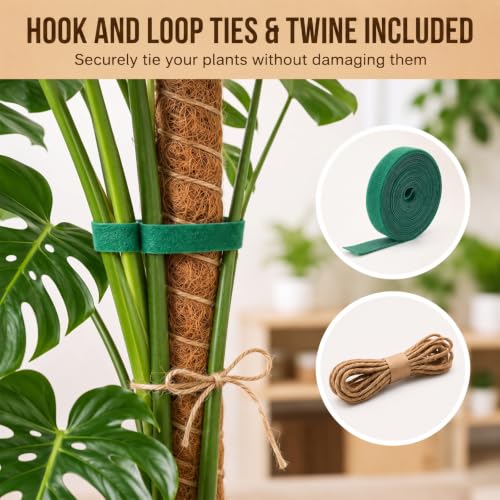 2 Pcs 28" Moss Poles for Climbing Plants, Monstera Support Stakes