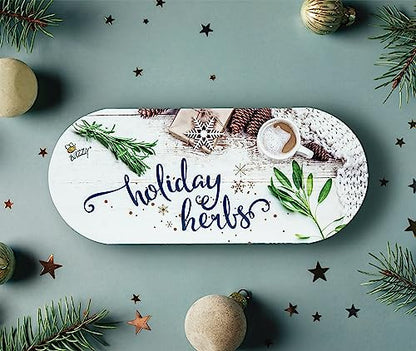 Buzzy Seeds Rosemary & Sage Herb Grow Kit, Metal Windowsill Planter - color: Silver