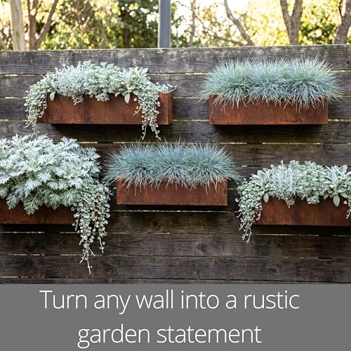 LaLaGreen Outdoor Wall Planters (24in, 2 Pack) Metal Hanging Flower Pots - size: 30" x 2 Pack