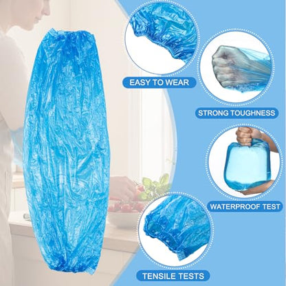 Yinder 200 Pcs Plastic Disposable Sleeves Arm Protectors Bulk - color: Blue