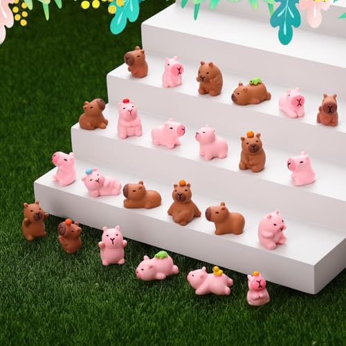 32 Pcs Mini Resin Capybaras, 16 Styles Capybara Figures