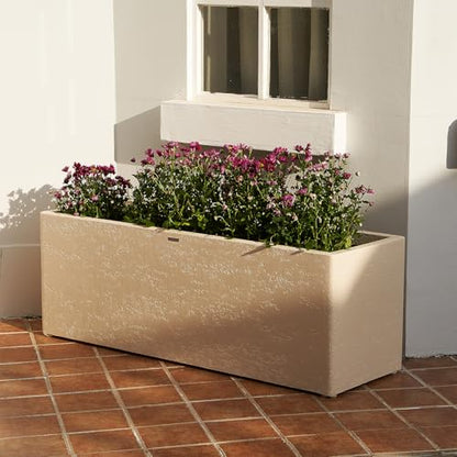 42" Large Rectangular Planter - Handmade Fiberglass Composite - color: Off White, size: Large