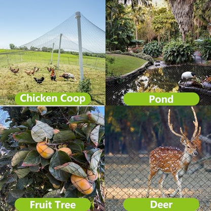 25x100ft Bird Netting for Chicken Coop, 1" Mesh Chicken Coop Netting Cover - size: 25'x100'-1''