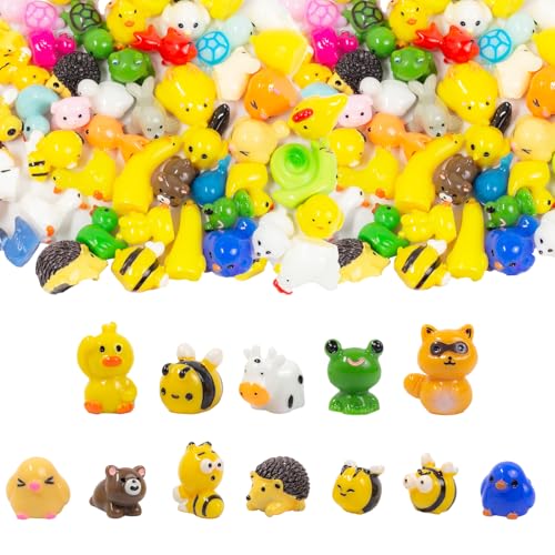 60pcs Mini Resin Animal Figurines: 60 Styles Tiny Animal Figures for Micro Fairy Garden, Landscape Accessories, Dollhouse, Hide Crafts, Decor, Aquarium - color: 60p- Animals