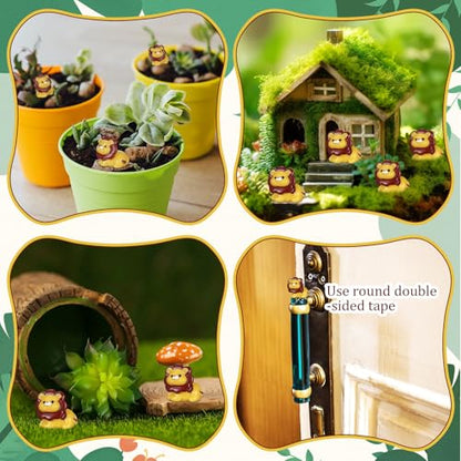 Threehoney 50 Pcs Mini Resin Animal, Miniature Figurines Bulk, Lion - style: Lion Style