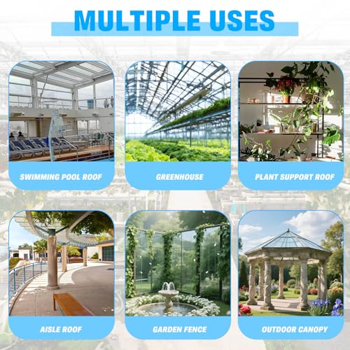 14 Pack Polycarbonate Greenhouse Panels, 4' x 2' x 0.24" Twin-Wall Panels - size: 14 PCS 4' x 2' x 0.24"