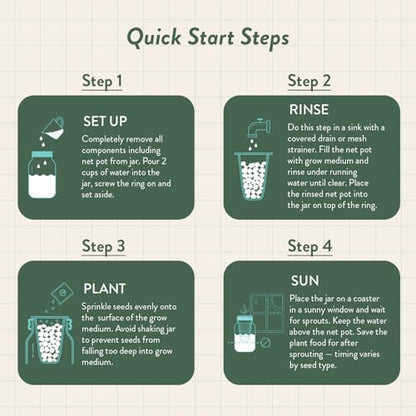 Modern Sprout Mason Garden Jar - Self-Watering Hydroponics Kit - Cilantro - color: Cilantro, size: Garden Jars