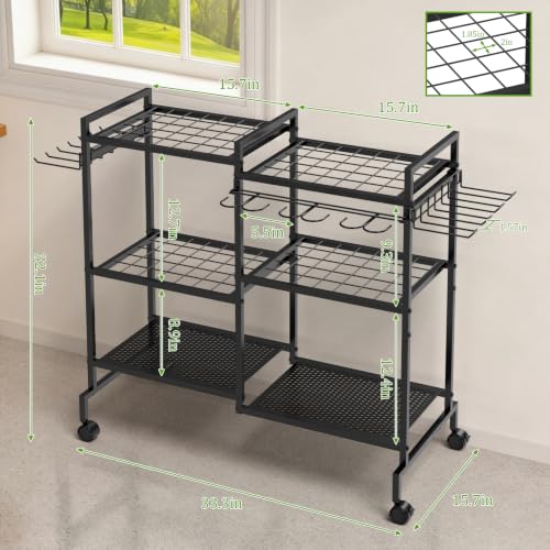 Garden Tool Organizer Garage Organizers and Storage 3 Tier Yard Tower Rack
