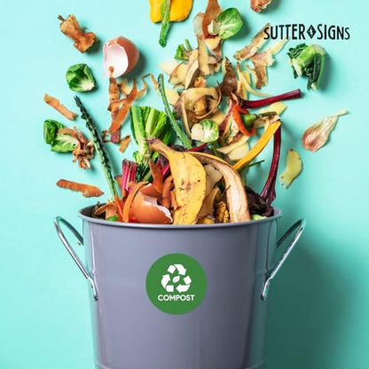 Sutter Signs 3pk Compost Stickers for Trash Can - size: 4" Round